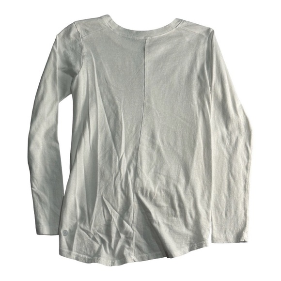 Z By Zella Front Twist White Long Sleeve Tee Size M - Picture 2 of 5